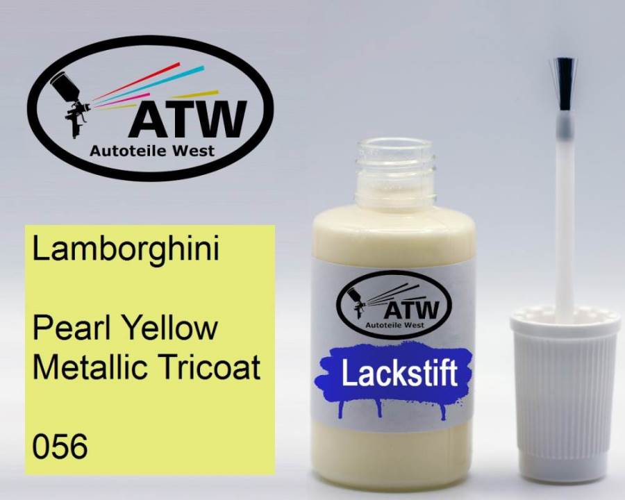 Lamborghini, Pearl Yellow Metallic Tricoat, 056: 20ml Lackstift, von ATW Autoteile West.